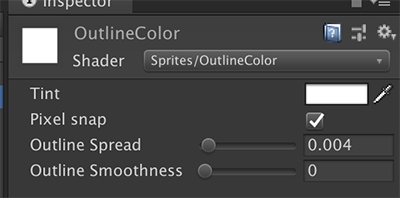Sprites/OutlineColorのパラメータ